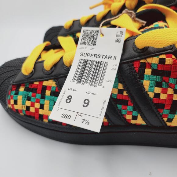 Mens Size 8 Adidas Sneakers Superstar II Bob Marley Jamaica Lace Up IH9785 main image 4
